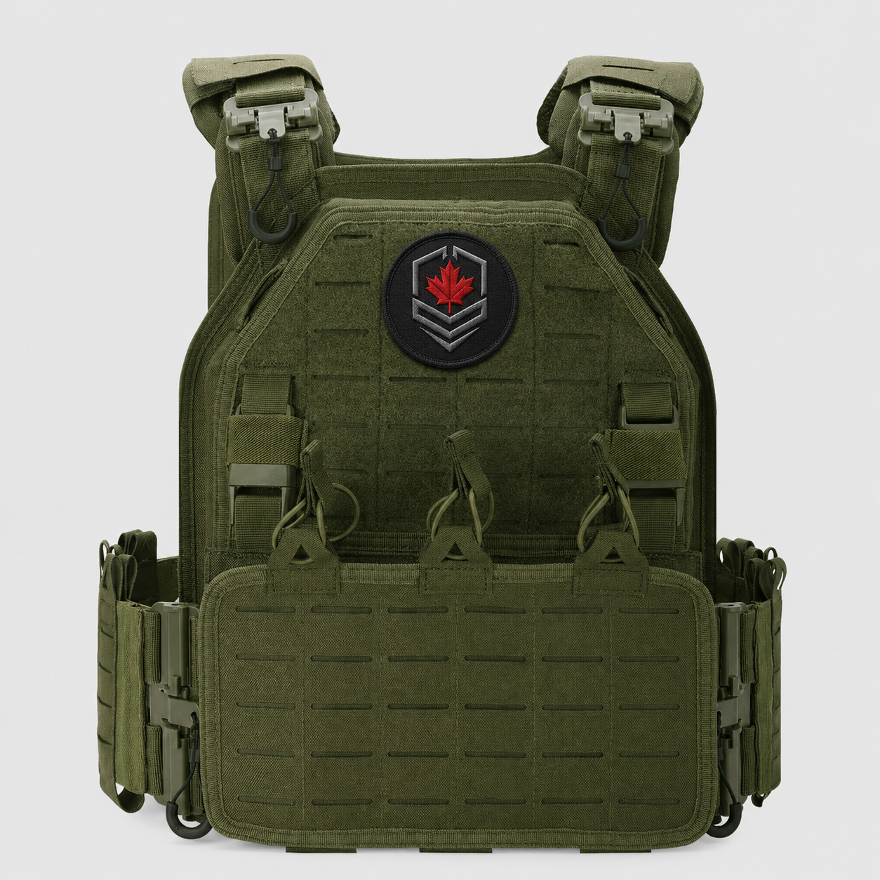 Warfighter Tactical Plate Carrier Vest with Level 3-4 Armor Plates | Full Combat Kit with Mag Pouches, IFAK, Nalgene Holder & Placard