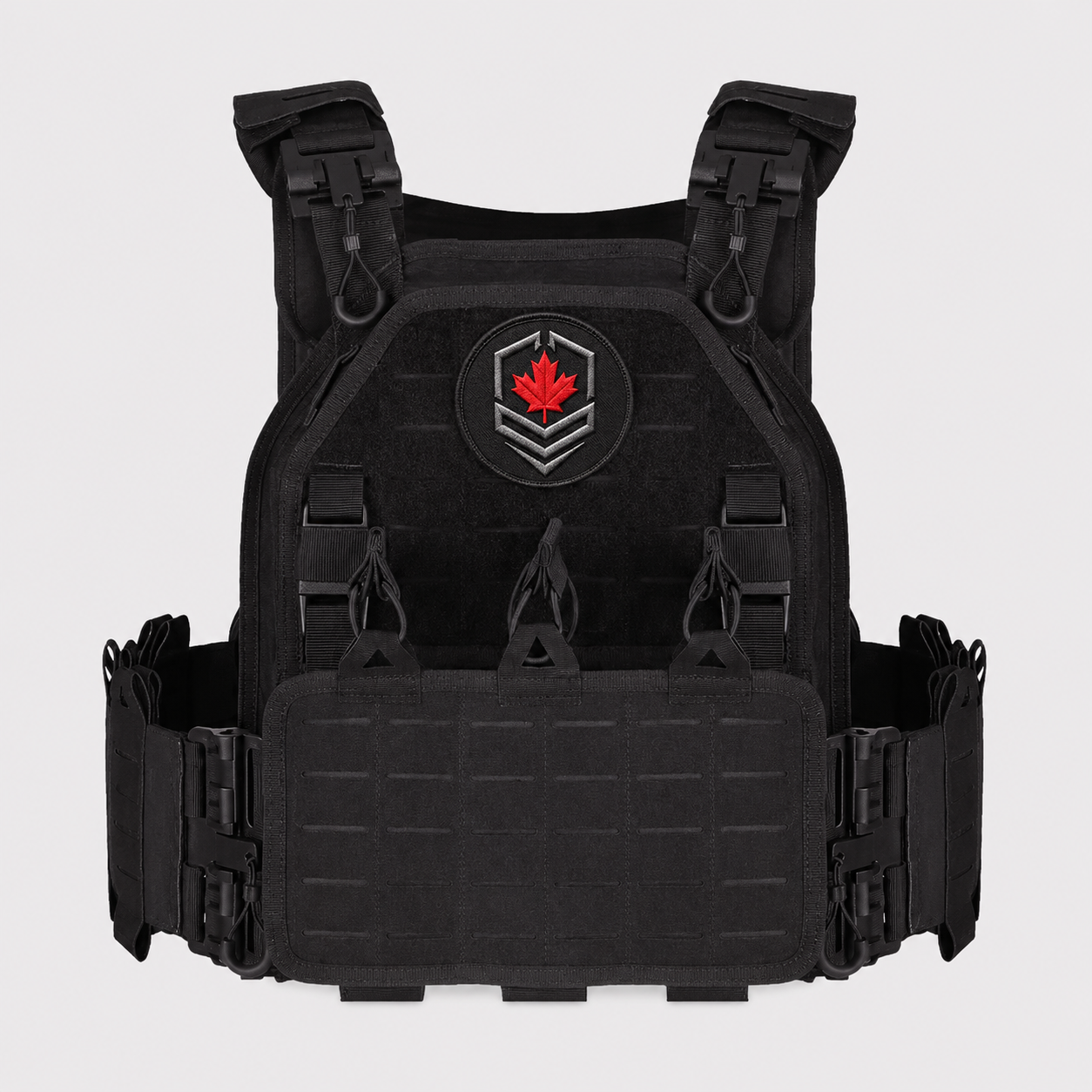 Warfighter Tactical Plate Carrier Vest with Level 3-4 Armor Plates | Full Combat Kit with Mag Pouches, IFAK, Nalgene Holder & Placard